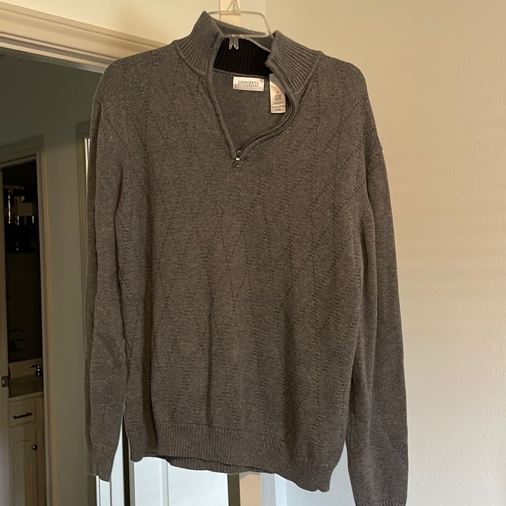 Concepts by Clairborne, medium Argyle quarter zip sweater